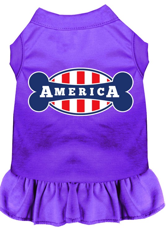 Bonely in America Screen Print Dress Purple Med